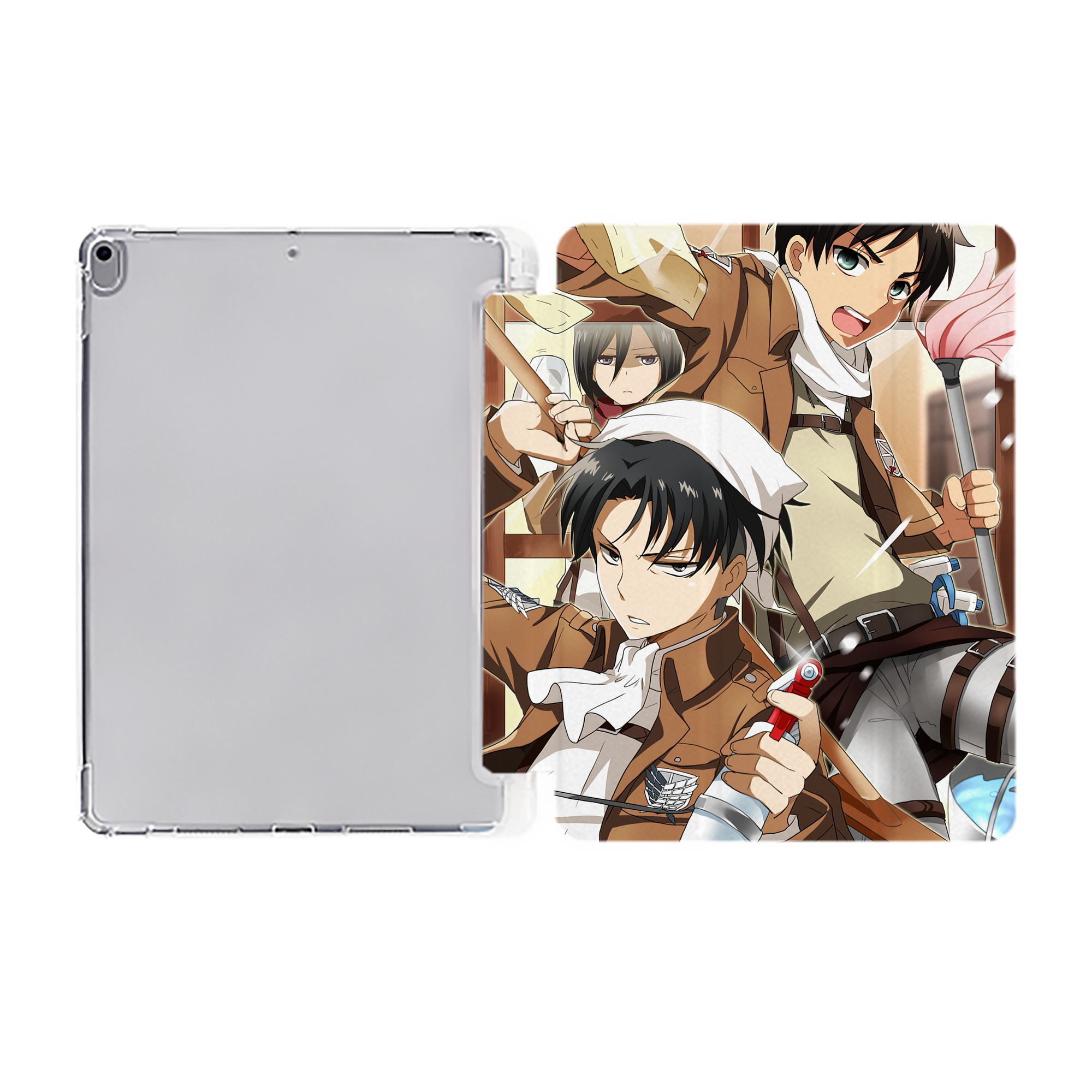 （画像用） 進撃の巨人 Attack on Titan IPad ケース ペン収納付き 三つ折りスタンド PUレザー×シリコン 対応機種9.5/10.5/10.9インチ